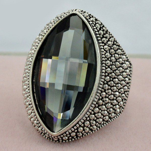 

Vintage Faux Crystal Ring, Silver