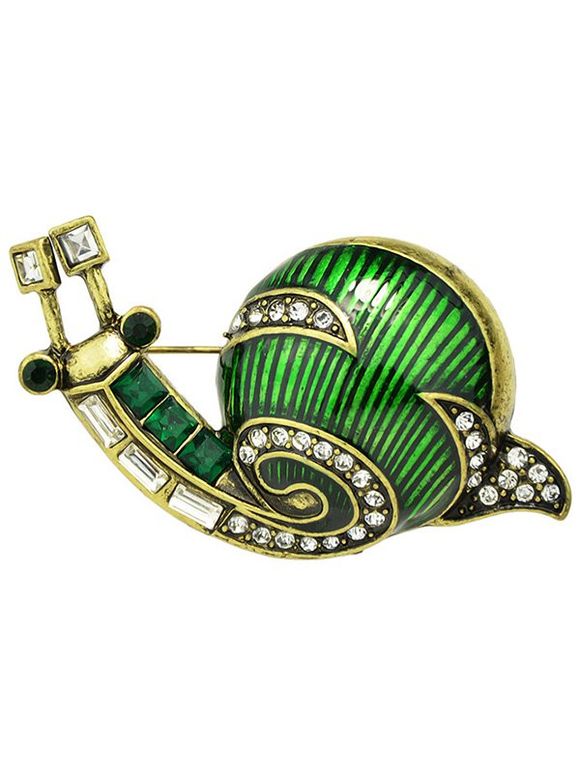 Strass Broche Snail Alliage - d'or 