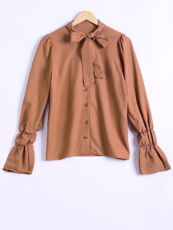 Shirt Vintage Bowtie manches longues - Kaki Foncé S