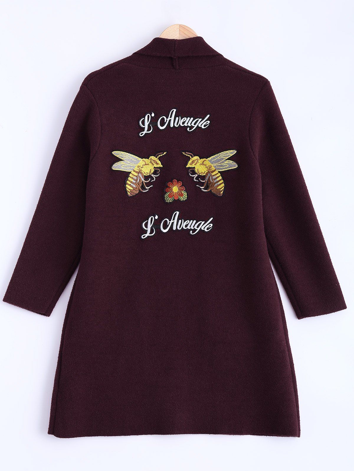 

Embroidered Loose Coat, Wine red