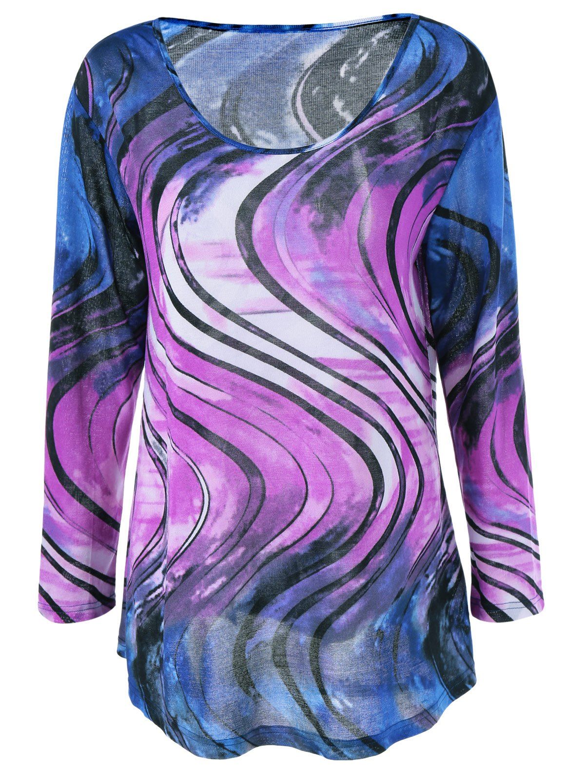 

Colorful Abstract Print Tee, Colormix