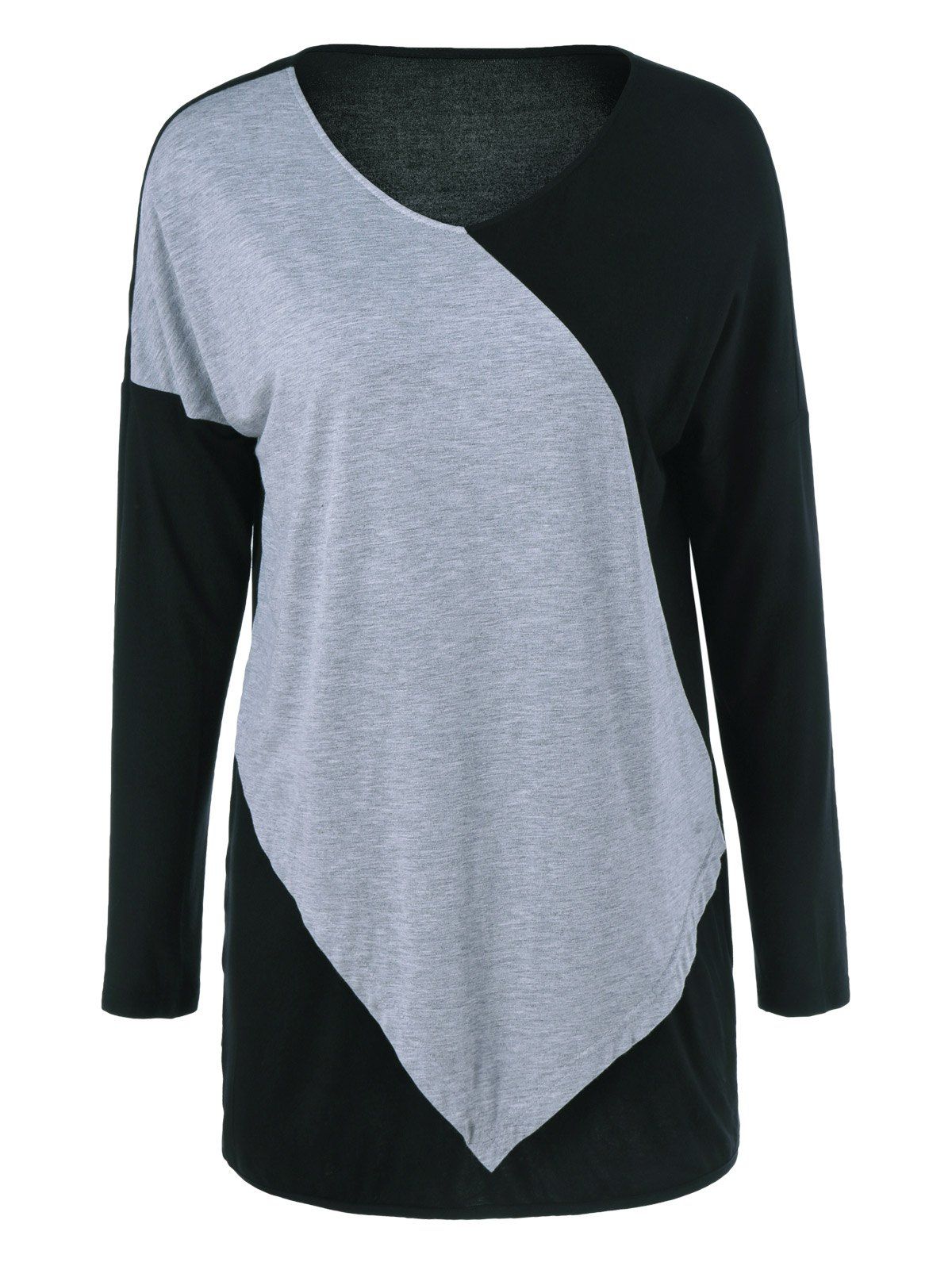 

Patchwork Long Sleeve Tee, Colormix