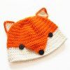 Funny Buttons tricotée Fox Cartoon Chapeau - Orange 