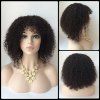 Court Faddish Side Bang Afro Curly Lace Front réel naturel perruque de cheveux - Noir 