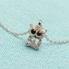 Owl collier pendentif strass strass - Argent 