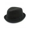 Chapeau Fedora en Laine Orné Style Vintage - Noir 