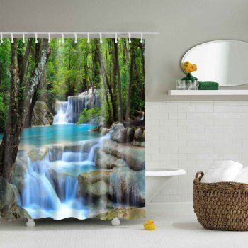 [41% OFF] 2024 Waterfall Nature Scenery Polyester Waterproof Shower ...