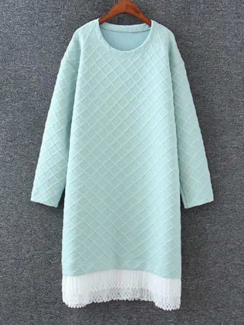 

Drop Shoulder Shift Sweatshirt Dress, Light blue