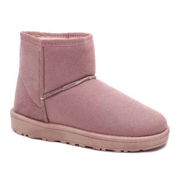 

Suede Slip-On Flat Heel Snow Boots, Pink