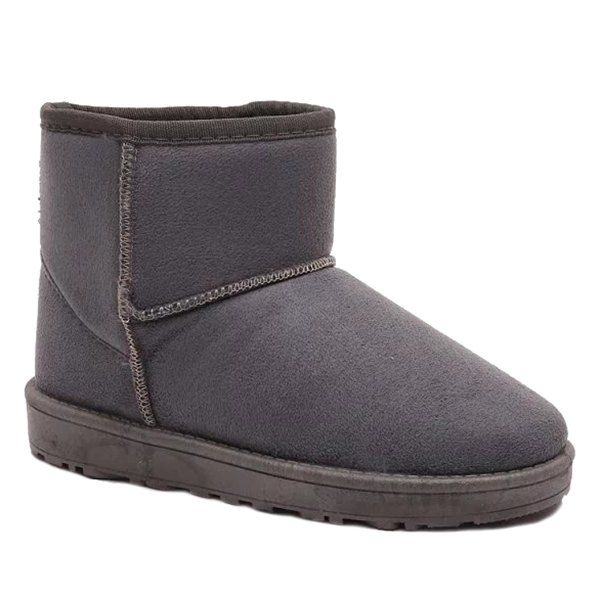 

Suede Slip-On Flat Heel Snow Boots, Gray