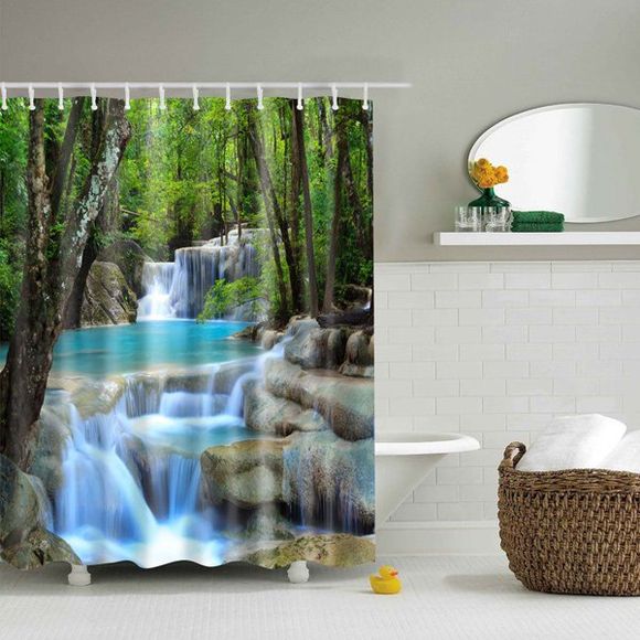 Cascade Nature Paysage polyester imperméable rideau de douche - multicolore L