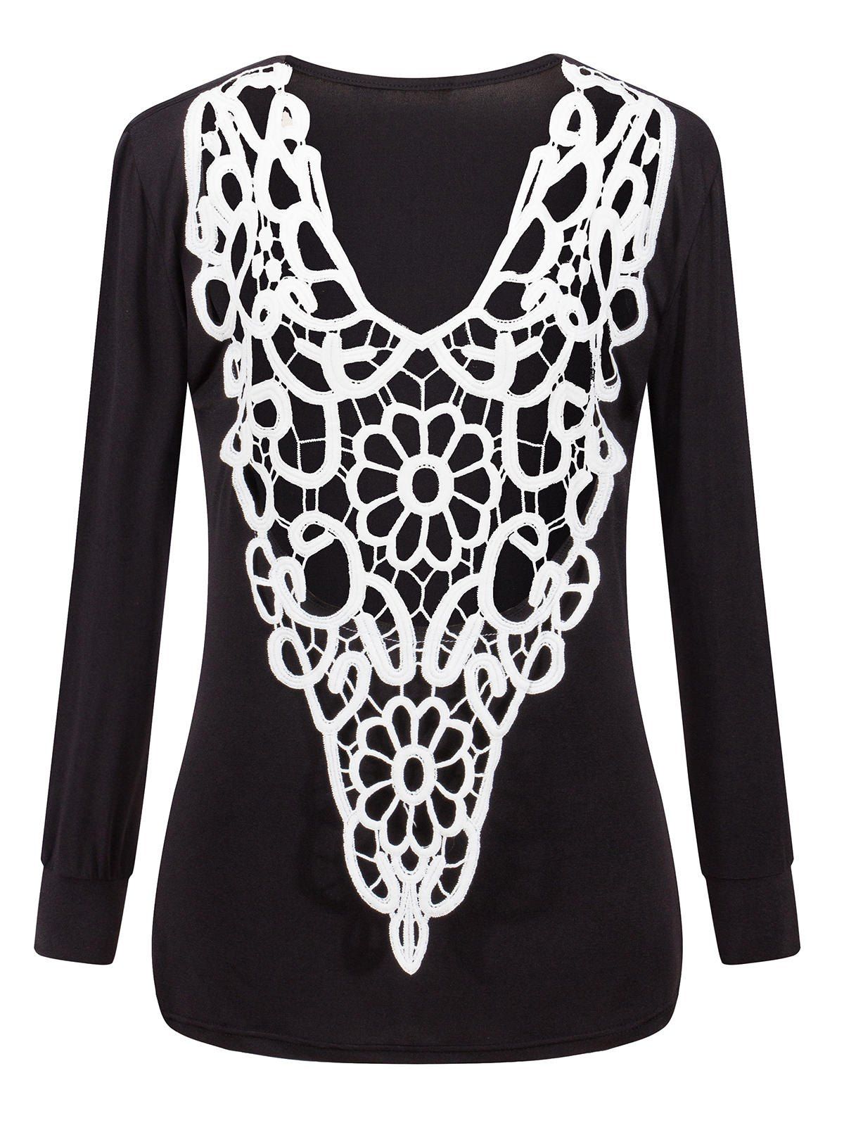 

Two-Sides Wear See Through Crochet Top, Black