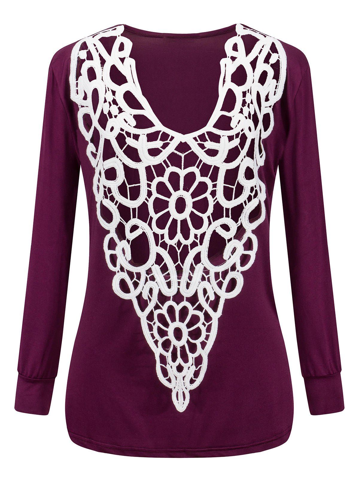 

Two-Sides Wear See Through Crochet Top, Wine red