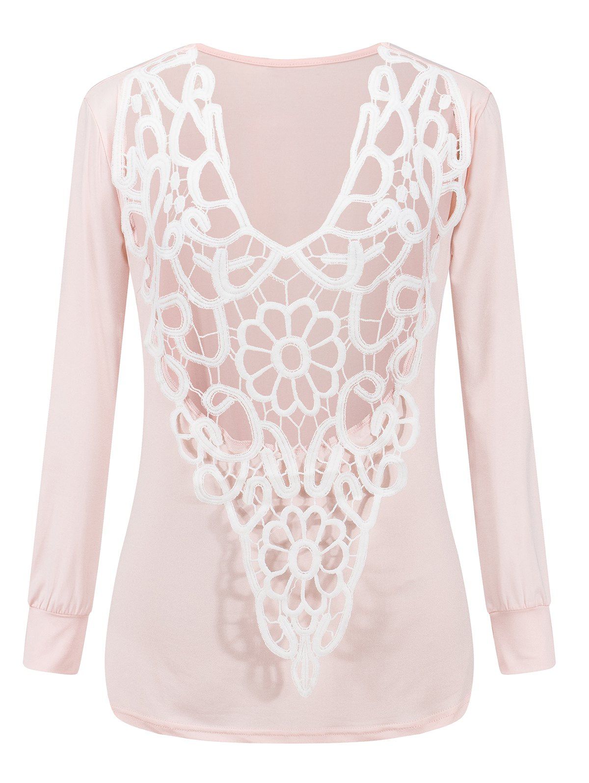 

Two-Sides Wear See Through Crochet Top, Shallow pink
