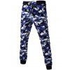 Lace-Up Poutre Pieds Camoflage Motif Jogger Pantalon - Bleu Marine L