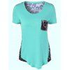 U-Neck T-shirt imprimé léopard - Vert clair XL