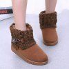 Button Cable Knitted Suede Snow Boots - BROWN 37