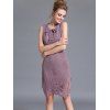 Sans manches Ripped Slit Sweater Dress - Pale Rose Gris ONE SIZE