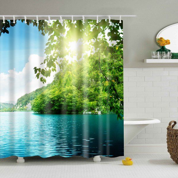 [41 OFF] 2020 Waterproof Natural Landscape Design Printed Shower