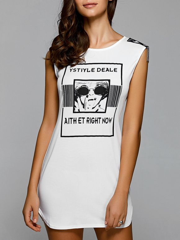 Lettre Imprimer Mini Club robe - Blanc XL