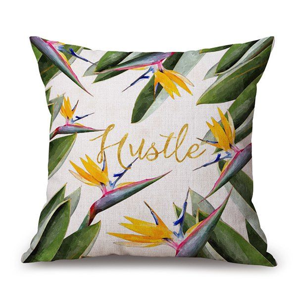

Home Decor Bird of Paradise Flower Pattern Pillow Case, Colormix