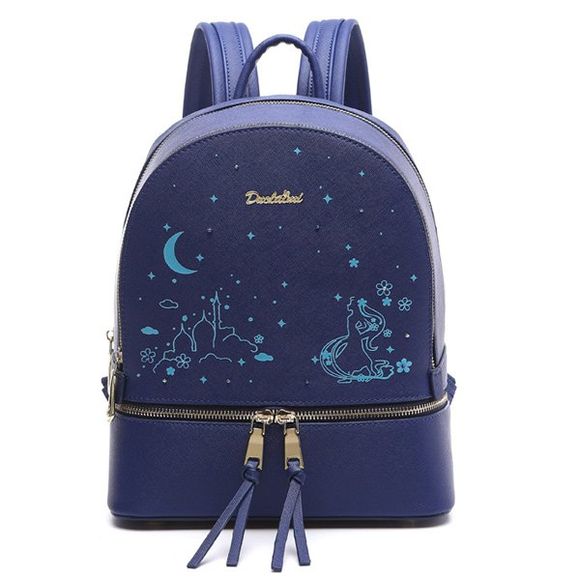 Brodé Imprimer Luminous Backpack - Bleu 