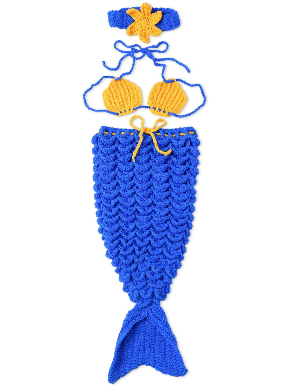

Newborn Photography Prop Crochet Mermaid Costume Set, Blue