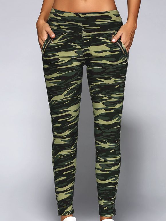 Taille élastique Camo Imprimer poche design Pantalons - Camouflage ONE SIZE