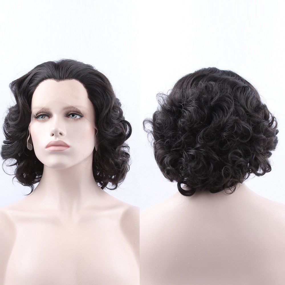 

Short Curly Lace Front Synthetic Wig, Black