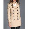 Manteau Slimming Double-breasted Belted Trench - Kaki L