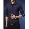 Slim-Fit Col Turn-Down Flap Pocket Shirt - Bleu profond L