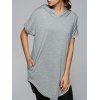 Lâche capuche long T-shirt - Gris Clair XL
