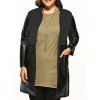 Plus Size PU Manteau de cuir Spliced ​​Woolen - Noir 5XL