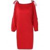 Manches fendues Self-Tie Dress Minceur - Rouge XL