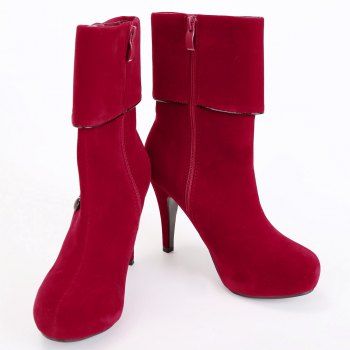 red long flat boots