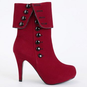 wide calf boots red