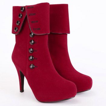 red suede flat boots