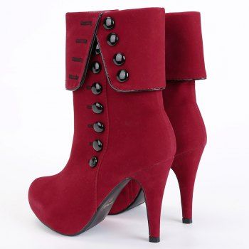 wide calf boots red