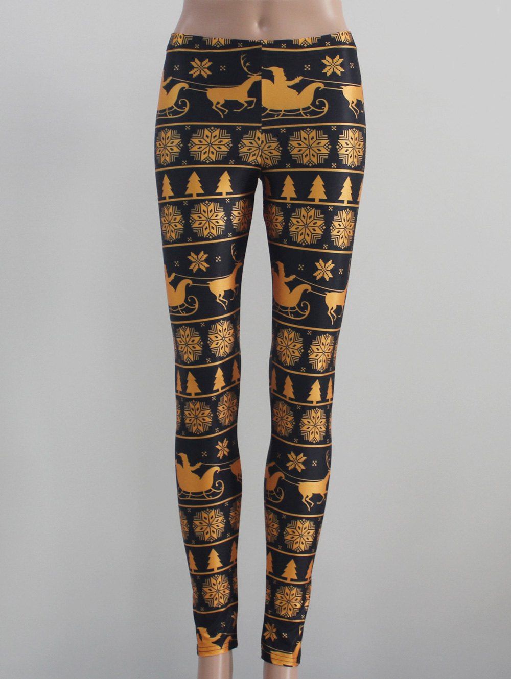

Two Tone Leggings, Black and golden