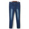Plus Size Retour Pocket Faded Denim Pants - Bleu XL