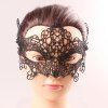 Upper Half Face Black Lace Hollow Out Carnival Masquerade Masks - BLACK 