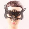 Mystical Half Black Face Lace évider Carnival Masquerade Masques - Noir 