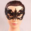 Mystical Half Face Hollow Out Black Lace Carnival Masquerade Masks - BLACK 