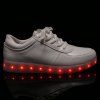 Chaussures de Sport Tendances Design Lacets et Lumière LED pour Femmes - Blanc 43