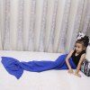 Couverture Créative Tricotée Sirène pour Canapé Enfants - Bleu Saphir 