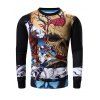 Sweat-shirt Crâne Abstraite Imprimée Manches Longues à Col Rond - Noir L