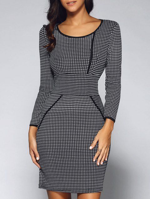Black and white sheath dress long sleeve shirts online