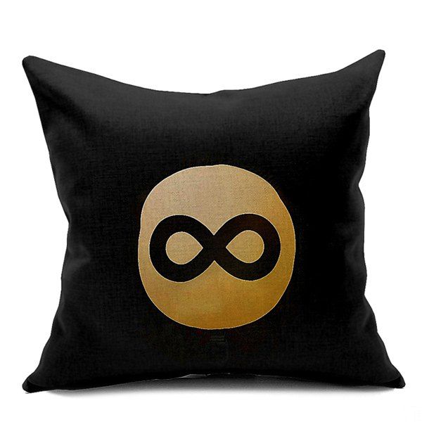 

Number 8 Pattern Sofa Cushion Decorative Pillow Case, Black