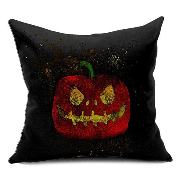 

Pumpkin Printing Sofa Cushion Halloween Pillow Case, Black