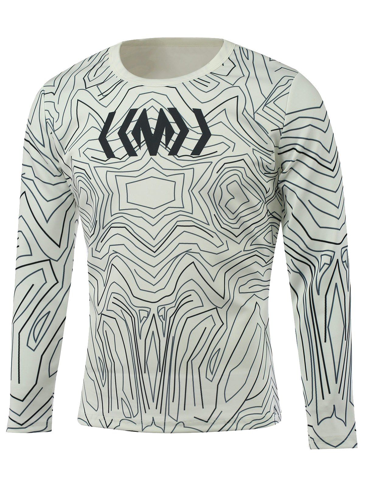 

Round Neck All-Over Abstract Printed T-Shirt, White